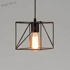 Catherine - Adjustable Industrial Pendant Light With Metal Cage (Various Shapes)