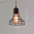 Catherine - Adjustable Industrial Pendant Light With Metal Cage (Various Shapes)