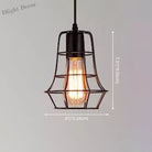 Catherine - Adjustable Industrial Pendant Light With Metal Cage (Various Shapes)