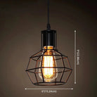 Catherine - Adjustable Industrial Pendant Light With Metal Cage (Various Shapes)