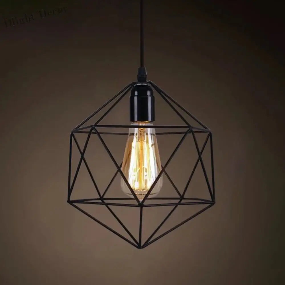 Catherine - Adjustable Industrial Pendant Light With Metal Cage (Various Shapes)