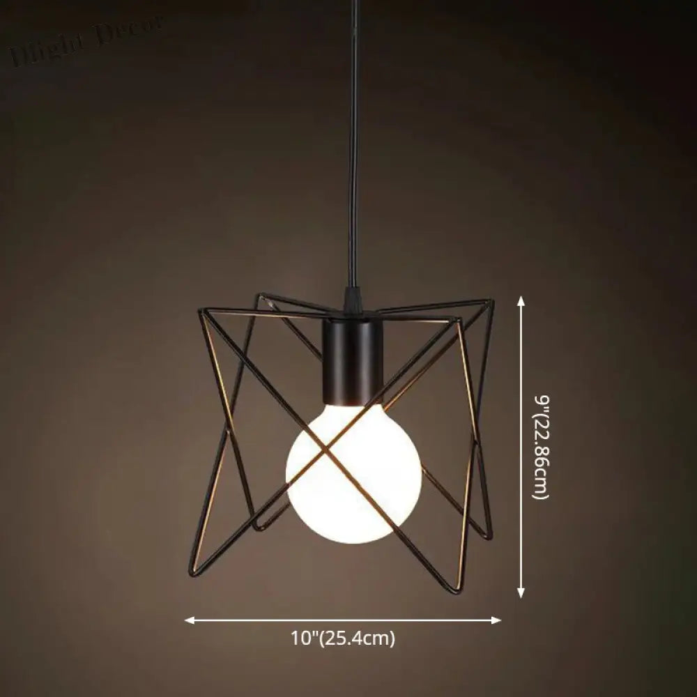 Catherine - Adjustable Industrial Pendant Light With Metal Cage (Various Shapes)