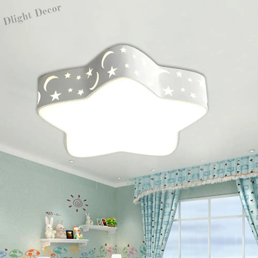 Celestial Cuddles: Sparkling Starry Night Led Ceiling Light For Kids