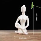 Ceramic Yoga Pose Figurine – Abstract Lady Sculpture in 12 Styles for Home & Studio Decor White J Homedecor