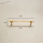 Champagne Acrylic and Brass Cupboard Handles – T-Bar Drawer Pulls for Bedroom and Bathroom 170mm Handles
