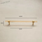 Champagne Acrylic and Brass Cupboard Handles – T-Bar Drawer Pulls for Bedroom and Bathroom 240mm Handles