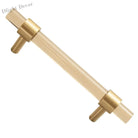 Champagne Acrylic and Brass Cupboard Handles – T-Bar Drawer Pulls for Bedroom and Bathroom Handles