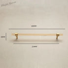 Champagne Acrylic and Brass Cupboard Handles – T-Bar Drawer Pulls for Bedroom and Bathroom 280mm Handles