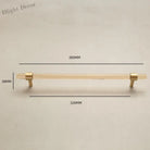 Champagne Acrylic and Brass Cupboard Handles – T-Bar Drawer Pulls for Bedroom and Bathroom 380mm Handles