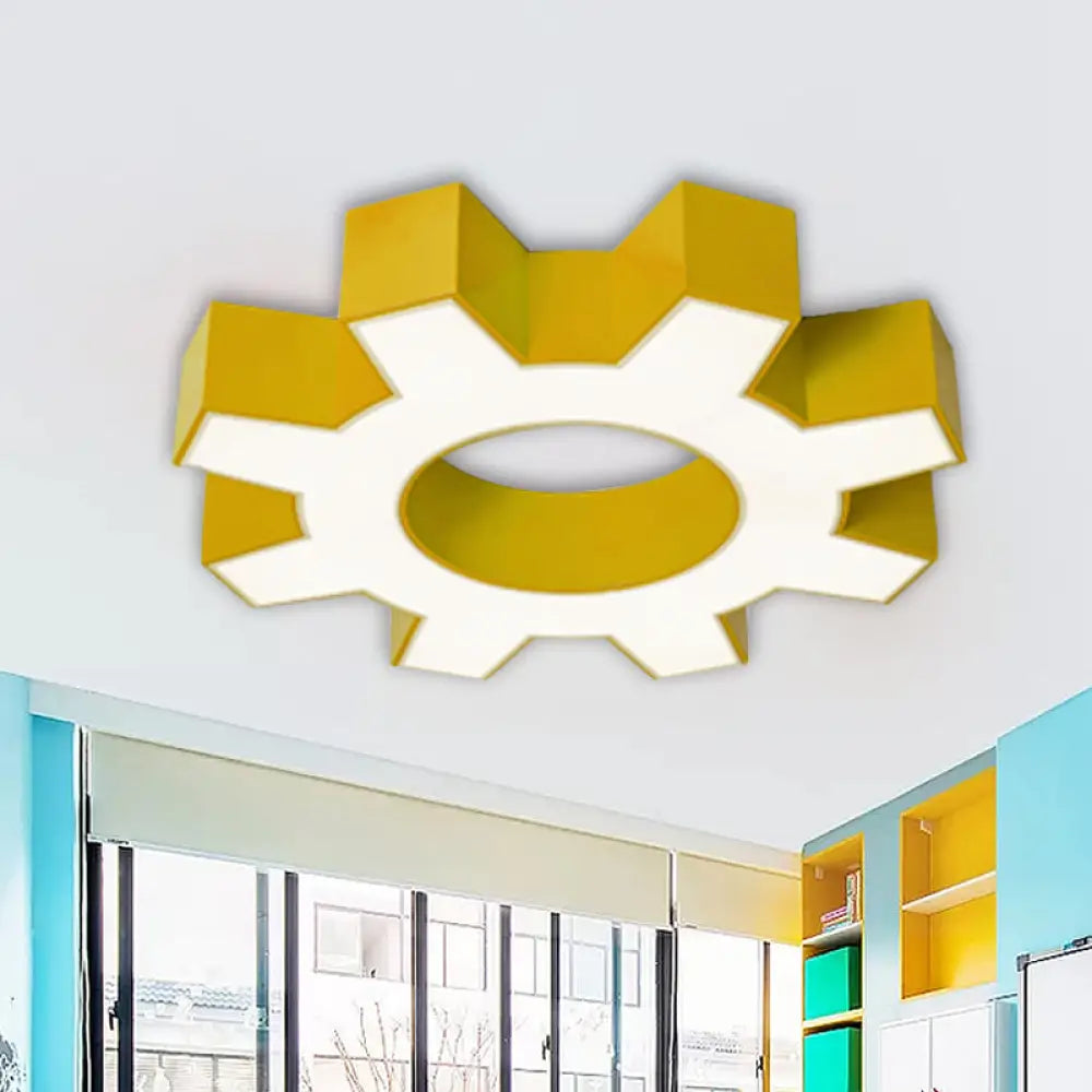 Charlie’s Gear Ceiling Light: Fun And Functional Yellow