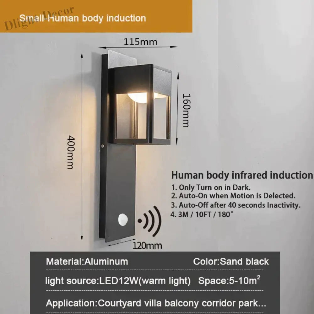 Charlotte’s Ip67 Waterproof Outdoor Led Wall Light With Motion Sensor - Stylish Garden And Porch