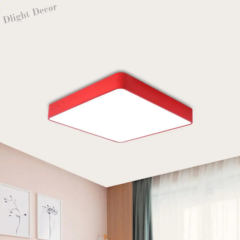 Cheerful Square Light For Kids’ Rooms: Led Flush Mount Fixture