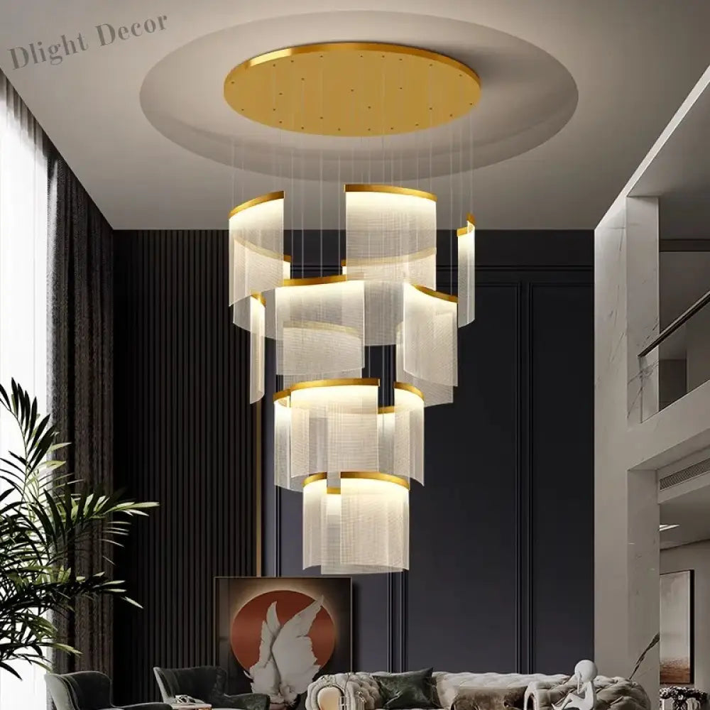 Chic Nordic Stair Chandelier - Versatile Pendant And Ceiling Lights For Living Dining Rooms