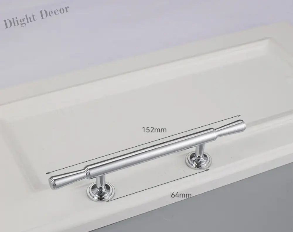 Chrome and Polished Gold Brass Furniture Handles – Modern Cabinet Drawer and Wardrobe Knobs 2030-BC 152mm Handles
