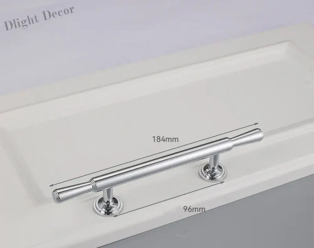Chrome and Polished Gold Brass Furniture Handles – Modern Cabinet Drawer and Wardrobe Knobs 2030-BC 184mm Handles