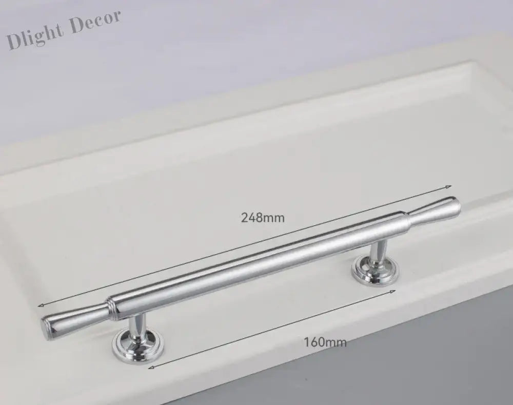 Chrome and Polished Gold Brass Furniture Handles – Modern Cabinet Drawer and Wardrobe Knobs 2030-BC 248mm Handles