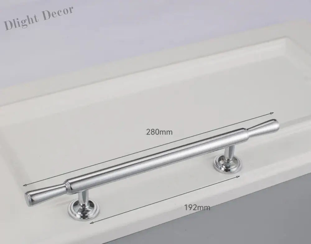 Chrome and Polished Gold Brass Furniture Handles – Modern Cabinet Drawer and Wardrobe Knobs 2030-BC 280mm Handles