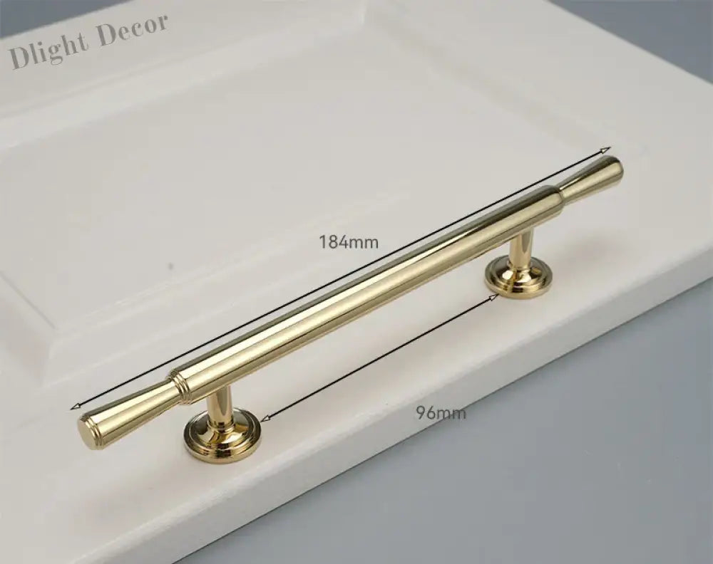 Chrome and Polished Gold Brass Furniture Handles – Modern Cabinet Drawer and Wardrobe Knobs 2030-PG 184mm Handles