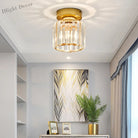 Clara - Elegant Black And Gold Semi - Flush Mount Light