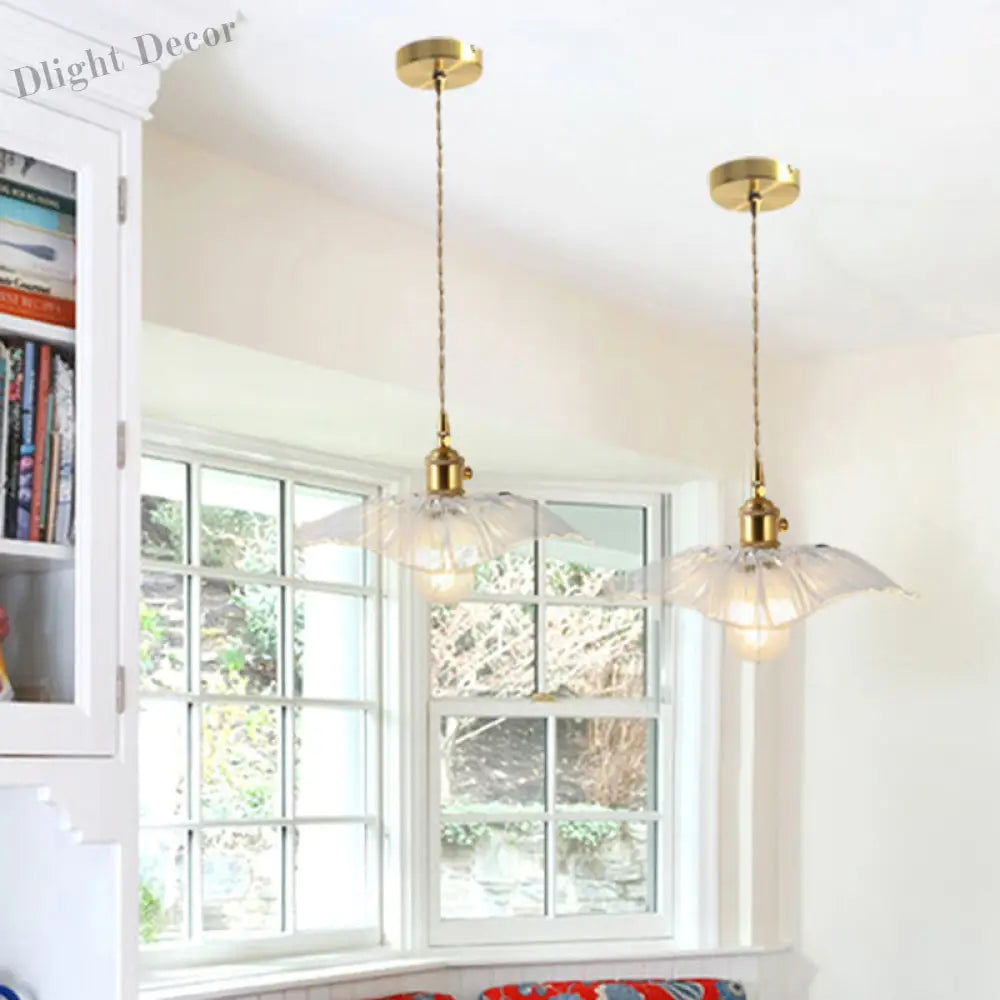 Clara’s Textured Bloom: Industrial Glass Pendant Lamp Lights