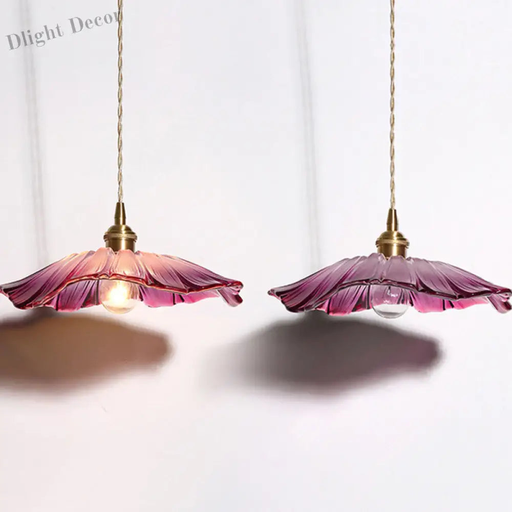 Clara’s Textured Bloom: Industrial Glass Pendant Lamp Lights