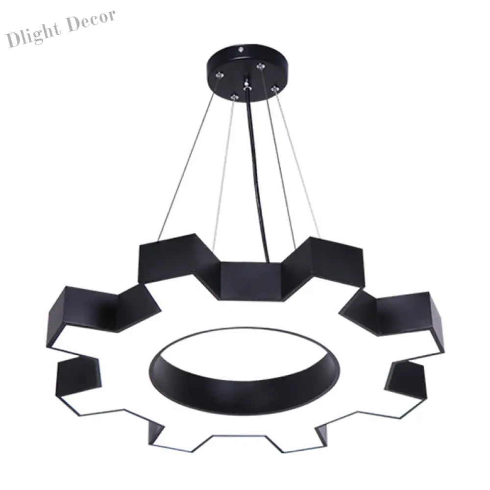 Cog & Glow: Modern Gear - Shaped Pendant Light For Gyms And More