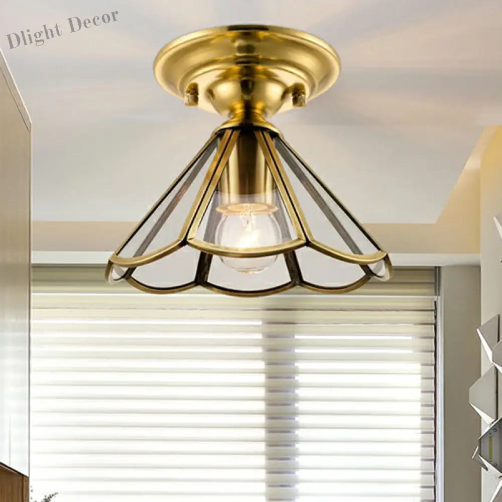 Colonial Charm Meets Modern Versatility: The Brass Ceiling Flush Light