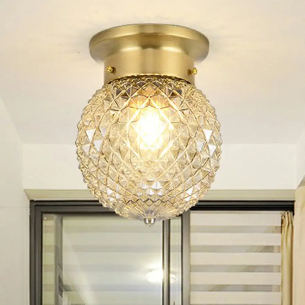 Colonial Charm Meets Modern Versatility: The Brass Ceiling Flush Light / Globe