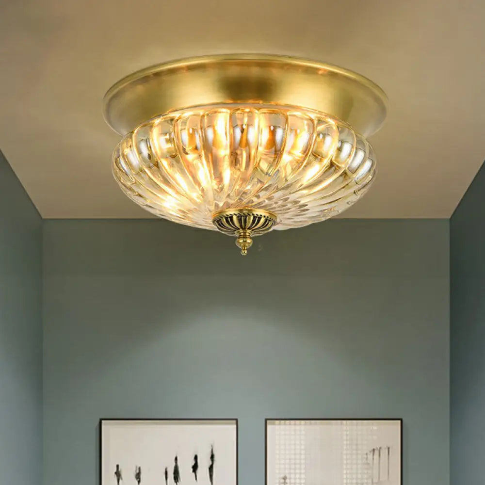 Colonial Charm Meets Modern Versatility: The Brass Ceiling Flush Light / Round Canopy