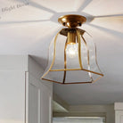 Colonial Charm: Timeless Bell - Shaped Flush Mount Light Ceiling