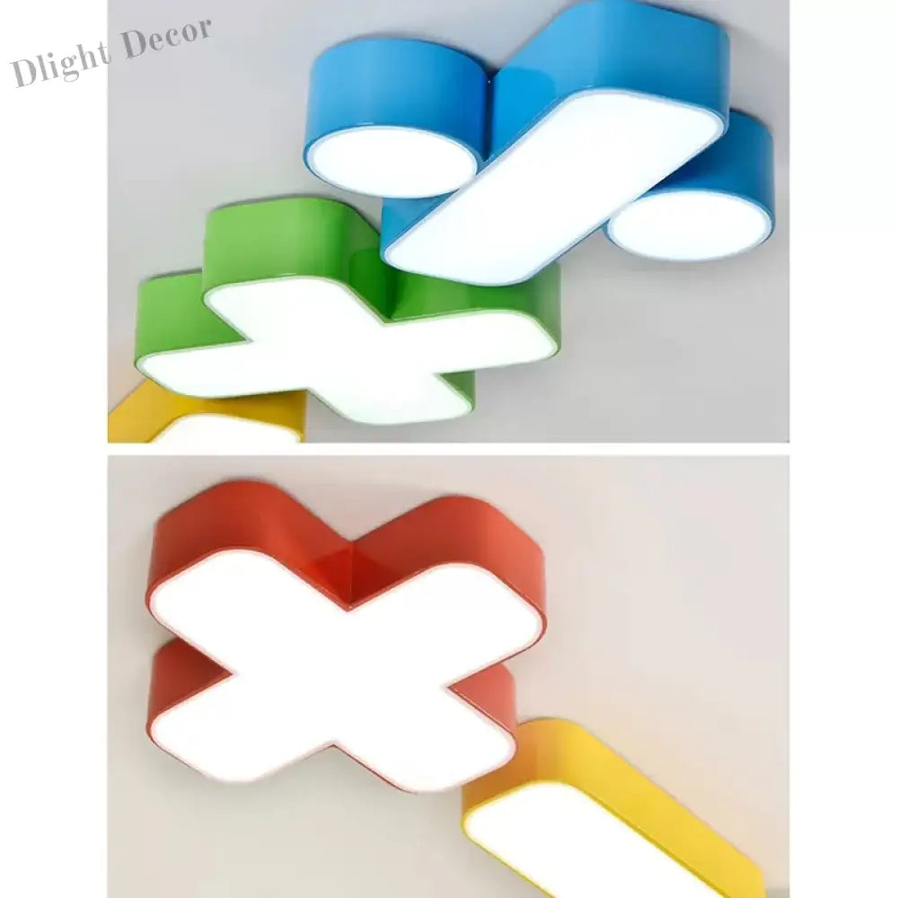 Colorful Symbol Shade Ceiling Light - Fun Led Kids Fixture For Bedrooms And Playrooms