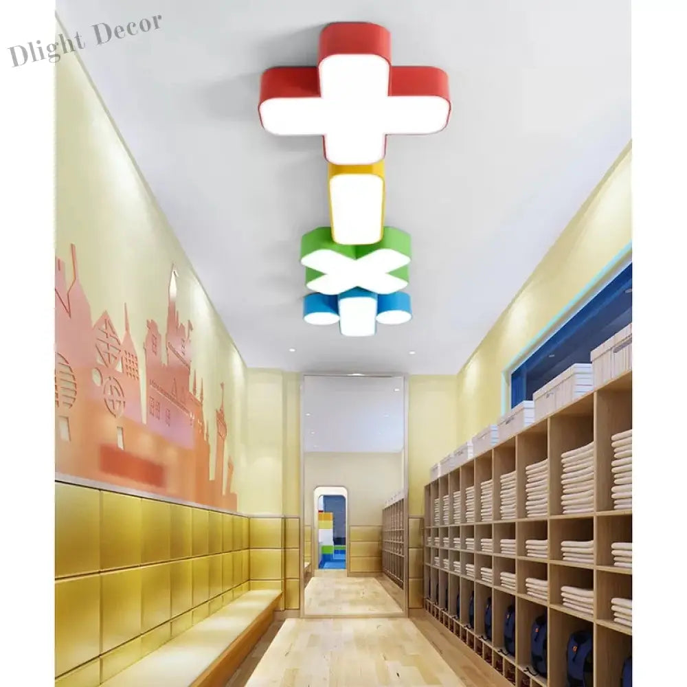 Colorful Symbol Shade Ceiling Light - Fun Led Kids Fixture For Bedrooms And Playrooms