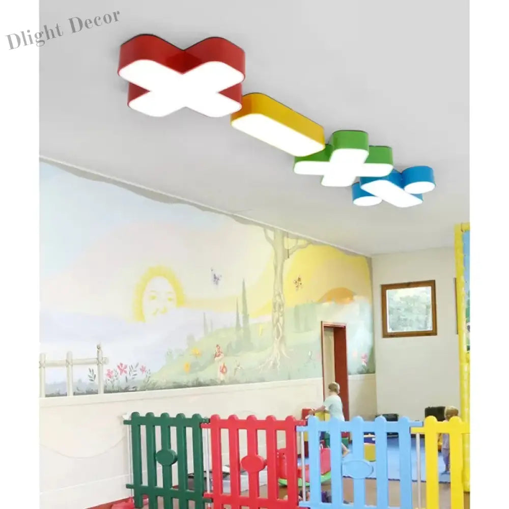 Colorful Symbol Shade Ceiling Light - Fun Led Kids Fixture For Bedrooms And Playrooms