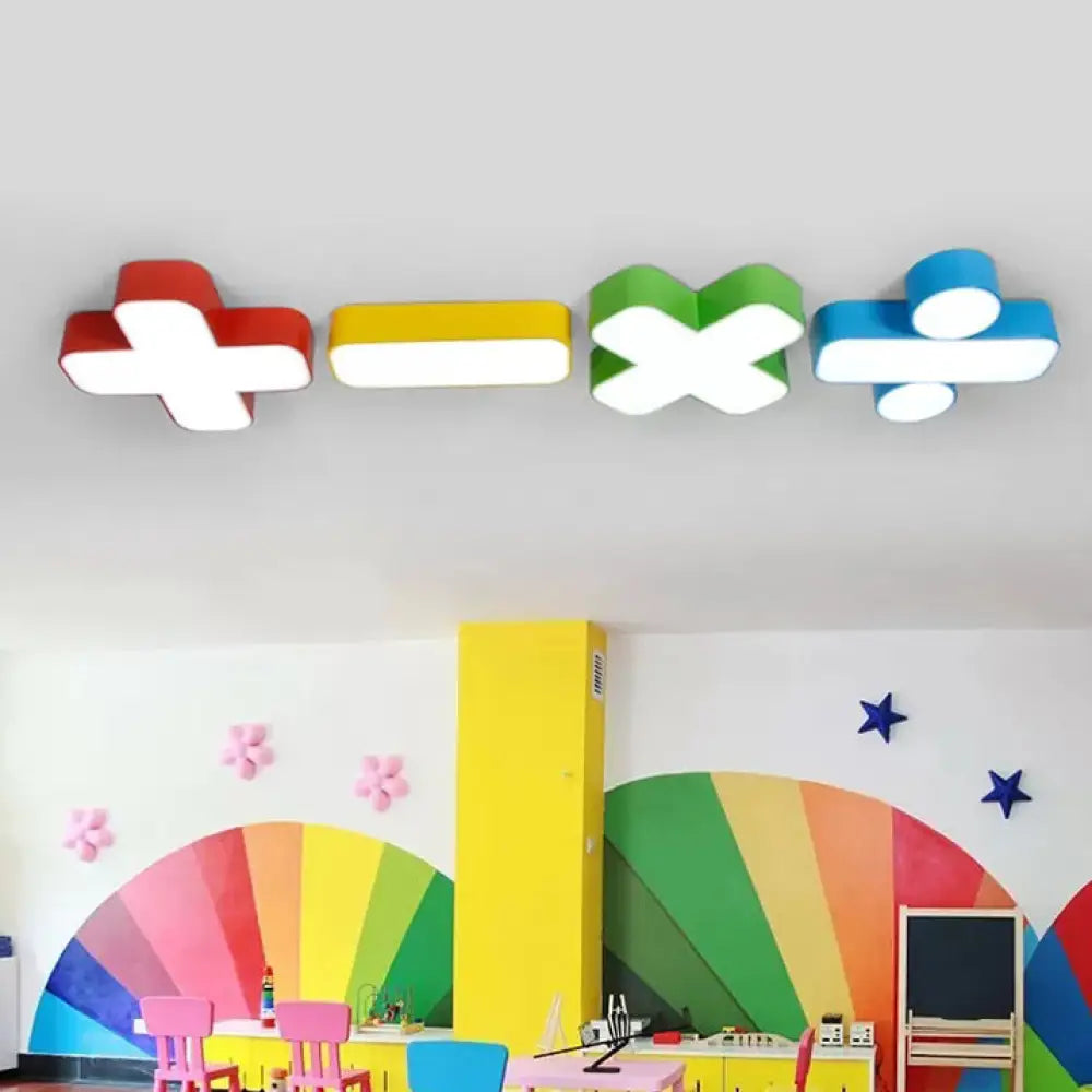 Colorful Symbol Shade Ceiling Light - Fun Led Kids Fixture For Bedrooms And Playrooms Yellow /