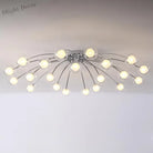 Contemporary Chrome Metal Chandelier With Glass Lampshade - Versatile Led Lighting For Home Decor