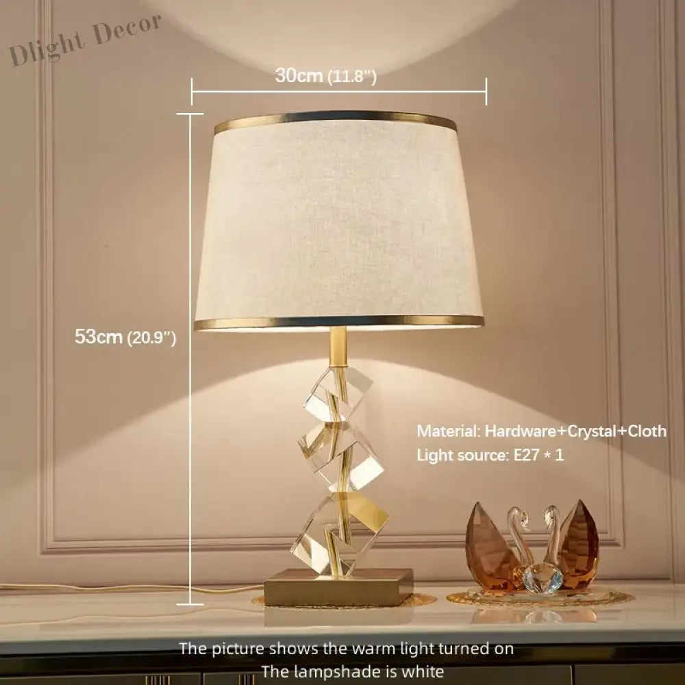 Contemporary Crystal Led Table Lamp - Vintage Elegance For Bedroom And Living Room Decor