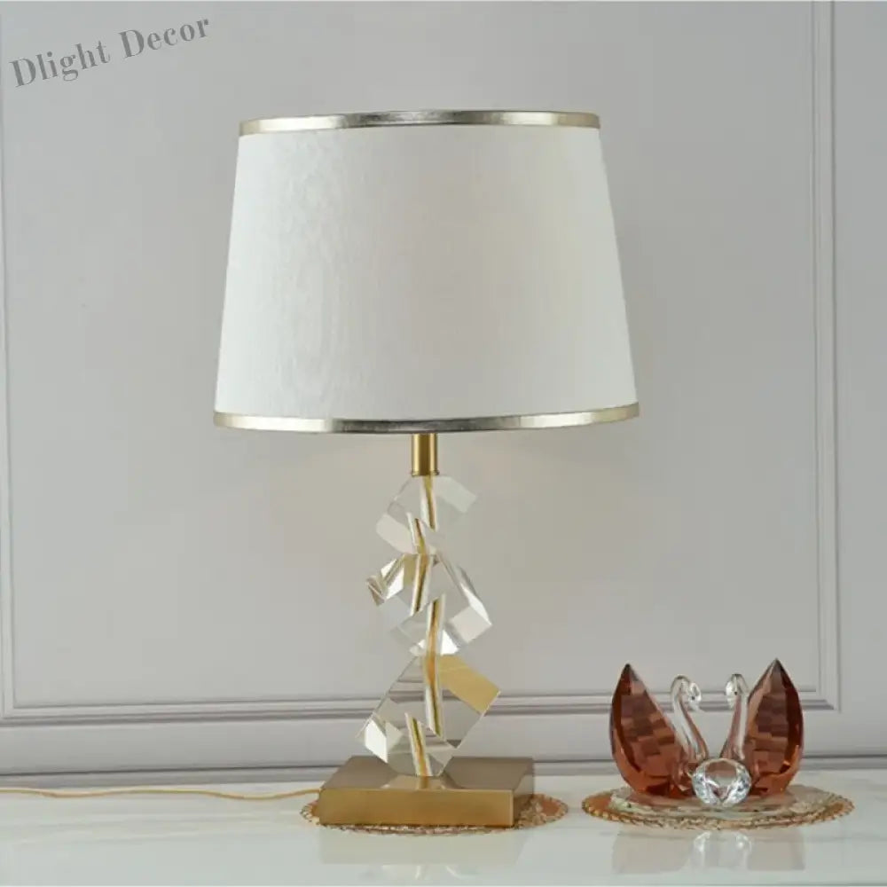 Contemporary Crystal Led Table Lamp - Vintage Elegance For Bedroom And Living Room Decor