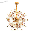 Contemporary Dandelion Led Chandelier - Fashionable Branch Design With Colorful Crystal Accents