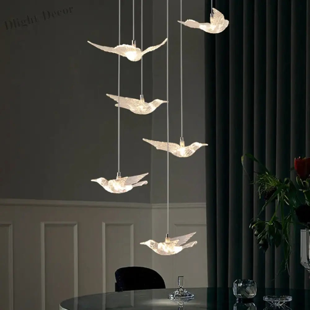 Contemporary Led Bird - Shaped Pendant Lamp - Stylish Illumination For Your Living Space Lights