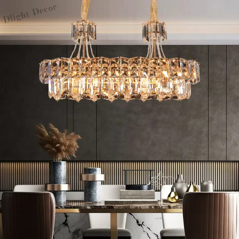 Contemporary Led Crystal Chandelier - Illuminate Your Living Room With Elegant Round And Rectangle