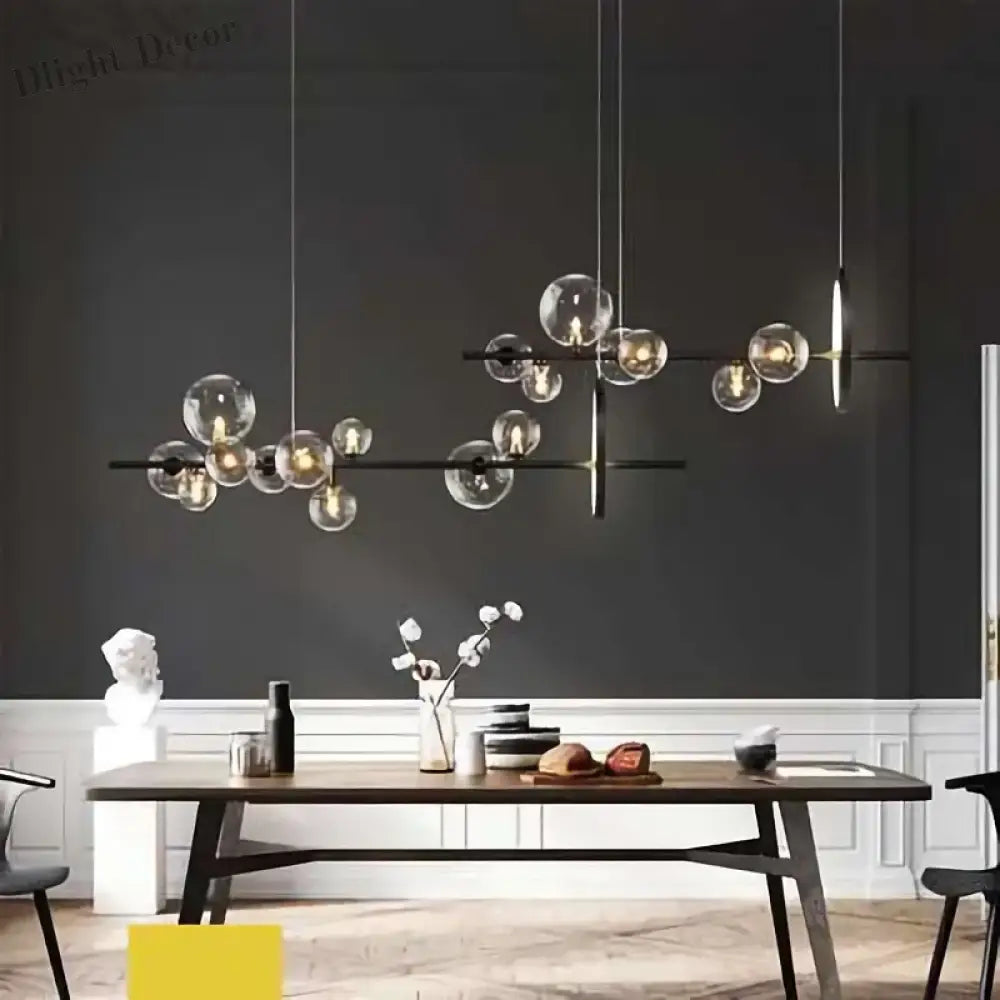 Contemporary Led Glass Ball Pendant Lamps - Elegant Lighting For Dining Kitchen And Home Decor