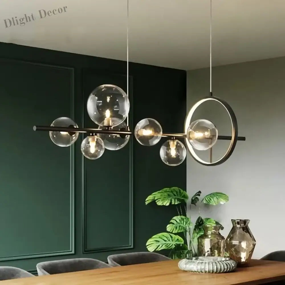 Contemporary Led Glass Ball Pendant Lamps - Elegant Lighting For Dining Kitchen And Home Decor