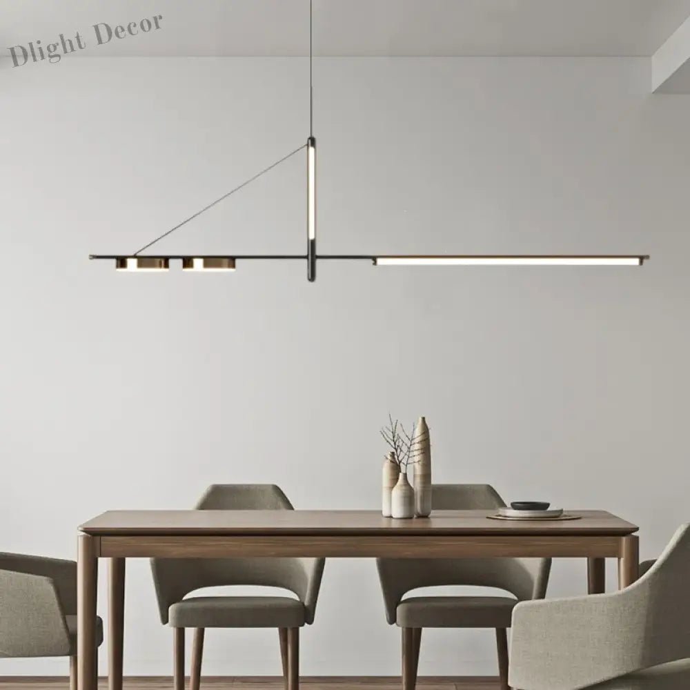 Contemporary Led Pendant Lights - Elegant Black Chandelier For Living Dining And Kitchen Tables