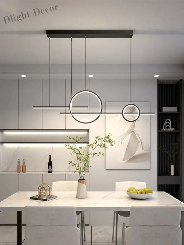 Contemporary Led Restaurant Chandelier - Minimalist Elegance For Living And Dining Spaces With