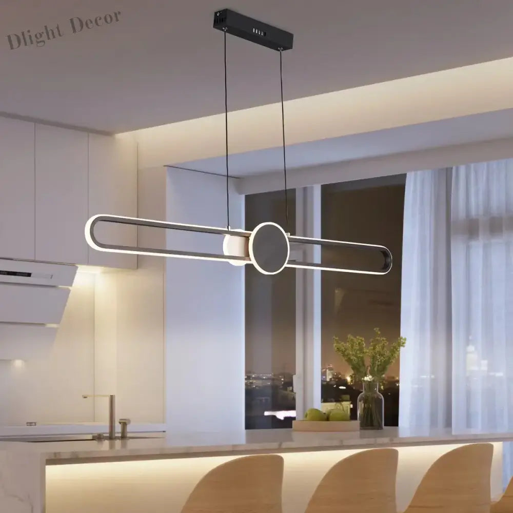 Contemporary Led Strip Pendant Lights - Minimalistic Lighting For Dining Tables Living Rooms