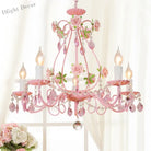 Contemporary Pink Ceiling Chandelier - E14 Led Lighting With Crystal Iron And Ceramic Accents