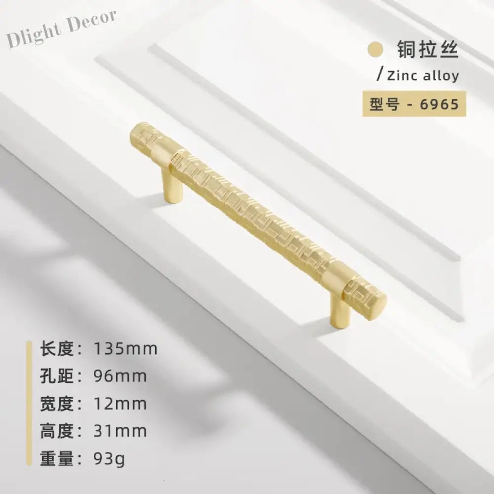 Creative T-Bar Cabinet Handles - Modern Zinc Alloy Pulls for Kitchen and Furniture Gold brushed 96mm Handles