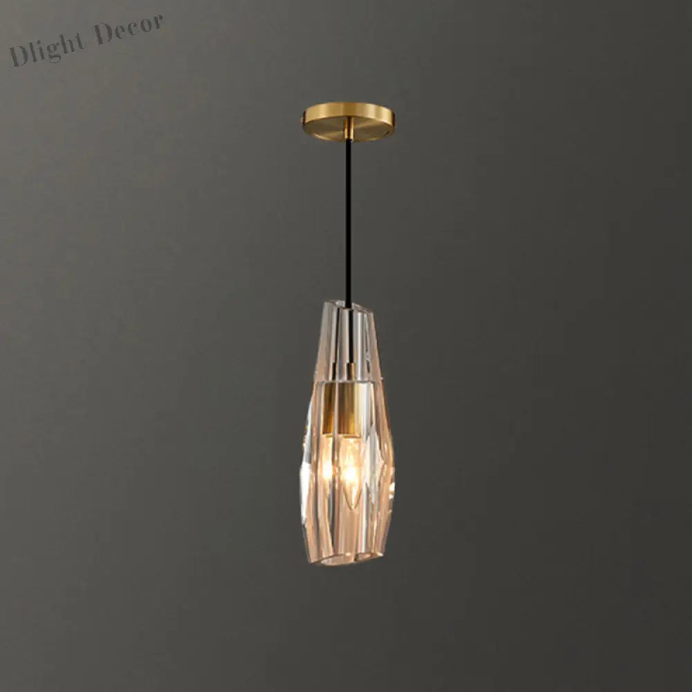 Crystal Brilliance: Customizable Elegance For Your Modern Space Brass / Teardrop