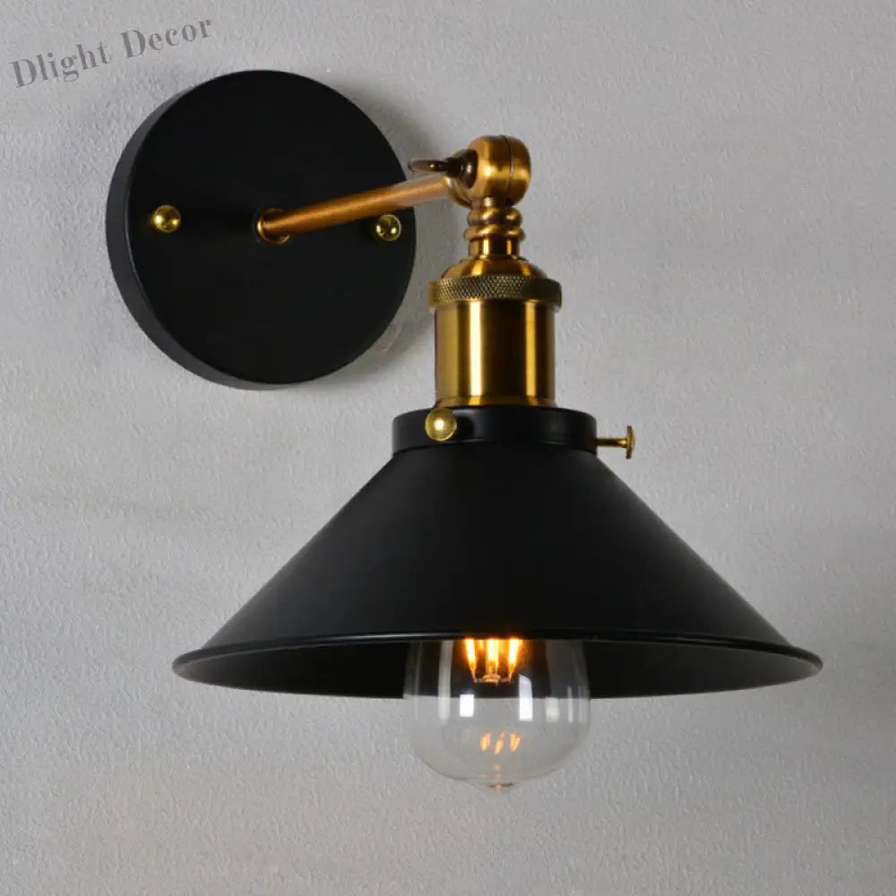 Customizable Charm: The Countryside Metal Cone Wall Lamp Wall Lamp