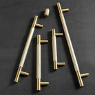 Cutting Diamond Knurled Brass Cabinet Handles – Textured Wardrobe Pulls and Drawer Knobs Handles